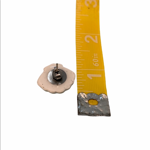 Handmade Clay Seashell Earrings  (Pierced) - Picture 2 of 3